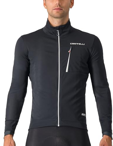Castelli 4521504 GO JACKET Jacket Men's LIGHT BLACK/WHITE L