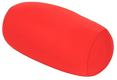 lyrlody Halswirbelstütze, Mini-Rundhalsrolle, Weiches Mikroperlenkissen für Wirbelsäule und Nackenstütze, Weicher Füllstoff, 30 × 14 cm(rot)