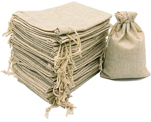YUNSHANGHE 30 PCS Jutesäckchen, Klein Geschenk-säckchen 10x15 cm, Jute Beutel Stoffbeutel, Schmuckbeutel mit Kordelzug, Leinensäckchen, für Lavendel Geschenke Schmuck Hochzeitsgeschenke Weihnachten