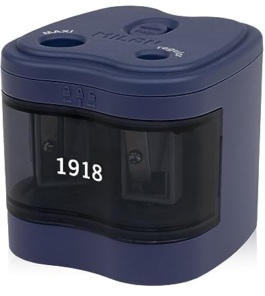 MILAN® MAXI-REGULAR Elektrischer Bleistiftspitzer (Batterien im Lieferumfang enthalten) Serie 1918, Marineblau