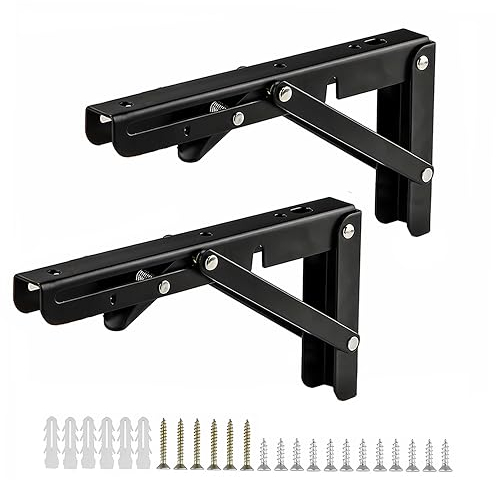 Regalträger Klappbare 10Inch, 2pcs Schwerlastträger Klappkonsolen Schwerlastkonsole Regalwinkel Regal Konsole Stegkonsole Regalhalter Klappschelfhalterungen Belastungskapazität: 55kg /120lbs
