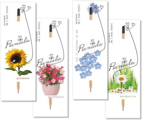 VALUE PACK 4 PEZZI: semi piantabili + matite + cartoncini (semi FIORI MISTI- 4 pezzi)
