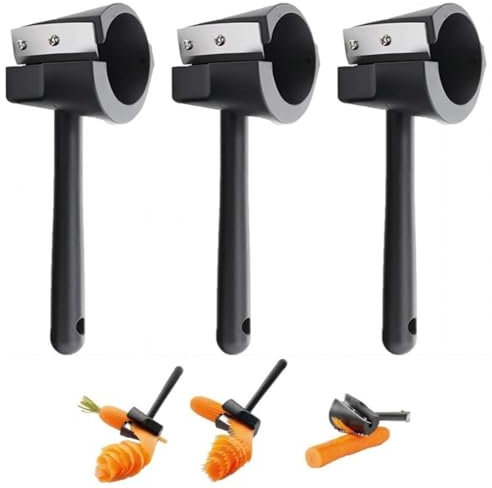 3 Piece Eplucheur Légumes Et Fruits, Taille Crayon Legume Spiraliseur, Gadget Cuisine, Eplucheur Pomme De Terre, Decoupe Legumes, Bigoudis Pour, Carottes, Courgette [Couleur aléatoire]