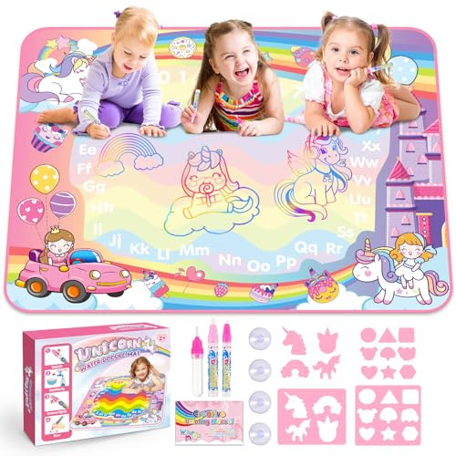 Unicornios Pizarra Magica, Unicornios para Niñas Juguetes Niñas 1 2 3 4 5 6 Años Tapete Magic Niñas Regalo Niña 1-6 Años Juguetes Niña 1-6 Años Regalos Cumpleaños Niños Juegos Educativos Niños