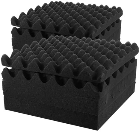 Hemobllo 12piezas Panel De Pared Insonorizado De Alta Densidad De Poliestireno Panel Acústico Absorbente De Sonido Para Grabación Oficina y Hogar Ignífugo Unidades