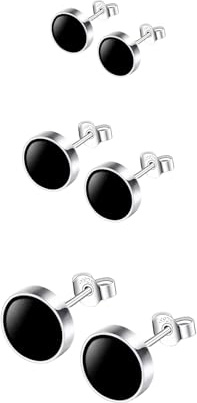 Hinvan 925 sterling silver örhängen dam örhängen silver 925 svart