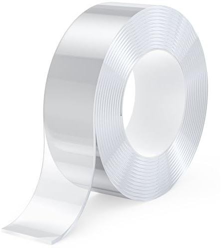 1 Pcs Doppelseitiges Klebeband Extra Stark 3M x 2CM – Abziehbares Nano Tape für Wände, Teppiche & Poster – Transparent & Rückstandsfrei – Starker Halt auf Glas/Metall/Holz