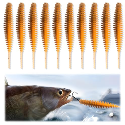 ZKGYUS 10 Pcs señuelos blandos para pesca, paquete de cebos biónicos de 10 x 5 cm, perfectos para aparejos de pesca de lubina, trucha y lucio