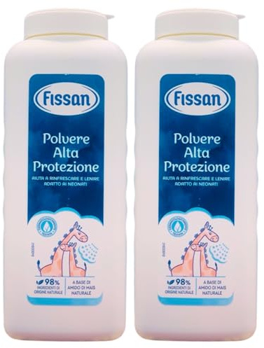 Polvere Di Talco Alta Protezione, Aiuta a Rinfrescare e Lenire, Adatto Ai Neonati. Formula a Base Di Amido Di Mais Naturale Per Una Delicata Azione Assorbente e Ammorbidente 200g (2 Unità)