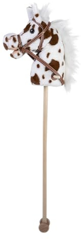 Engelhart Caballo de peluche con sonido y ruedas, 95 cm para niños para jugar y montar a caballo