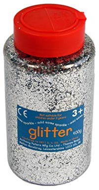 Glitter | 400 Gram tub | Shaker lid for Easy Pouring | Arts and Crafts | Glitter Art | Silver | Shaker Lid for Easy Pouring, Kids Art and Craft, Glitter Art