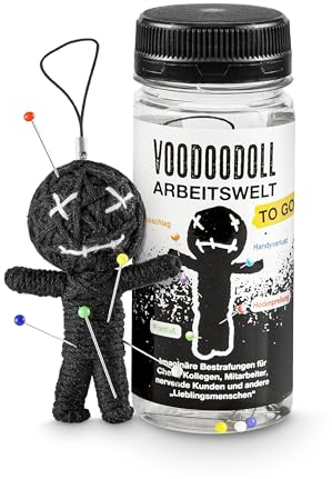 Voodoo Doll Puppe Voodoopuppe Voodoodoll Geschenk Arbeitskollege witziges Mitbringsel Gaggeschenk Chef Boss Vorgesetzer Arbeitskollege Mitarbeiter Kollege Lieblingsmensch schwarzer Humor Partygeschenk