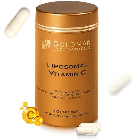 Liposomal Vitamin C 500mg - 60 High Strength Vegetarian Capsules - Max Absorption VIT C for Immune Support & Collagen - Advanced Vitamin C Supplements - Goldman Laboratories