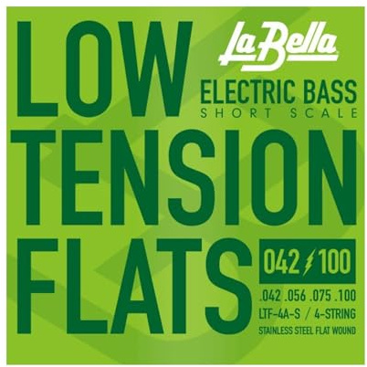 La Bella LTF-4A-S Low Tension Flexible Flats Bass Guitar Strings - .042-.100 Short Scale