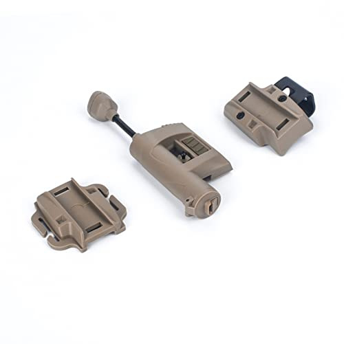NOBUHIRO Tactical Helmet Light with 2 Helmet Lamp Mounts for Fast/MICH Helmets MOLLE Belt, Four-in-One Bendable Survival Signal Lights Illumination Tool for Outdoor Hunting Fishing (Tan)
