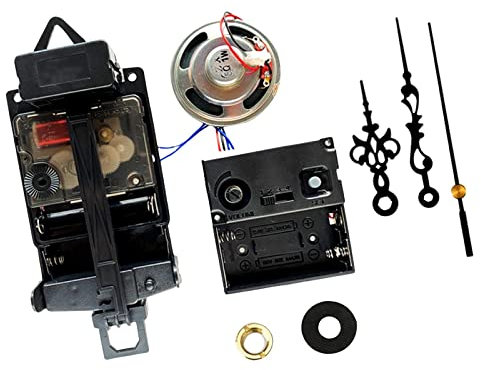 LOVIVER Quartz Pendulum Clock Movement Repair Parts with Chime Music Box Horn, W/Hands Melody Mechanism Clock Set for DIY,Home