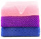3 Pcs African Exfoliating Net African Net Sponge, 80x30cm Long African Shower Sponge Body Sponge Exfoliating Sponge for Men and Women Deep Cleaning(Purple Pink Blue)