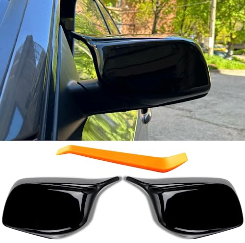 Auto Außenspiegel Abdeckung Spiegelkappen Rückspiegelabdeckkappen Ersatz Passend für 2002-2010 BMW 5er E60 E61 6er E63 E64 Tuning Zubehör Aussen - Glänzend Schwarz