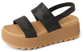 REEF Sandales à plateforme haute Water Vista pour femmes, résistantes à l'eau, sangle réglable, noir/havane, pointure 37
