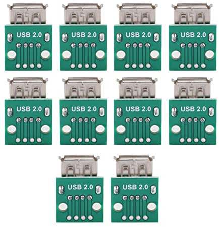 Respicefinem Placa de conexión USB de 10 Piezas 4 Pines 2 54 mm Tipo A Adaptador USB a Dip Hembra para Fuente de alimentación USB DIY diseño de Placa de Pruebas.