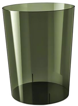 DimyFew Mülleimer, Müllcontainer, Transparent, Minimalistisch, Rund, Papierkorb, Mülleimer für Büro, Frisiertisch, Zuhause, Kinderzimmer, Küche, grün L