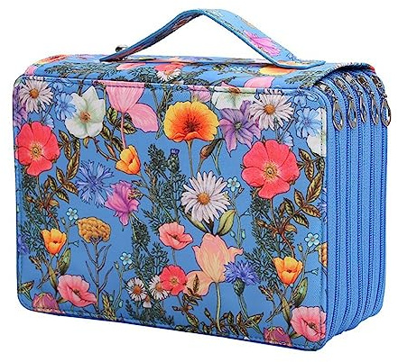 Miiauflskld Organisateur de Trousse à Crayons de Couleur à 250 Emplacements avec Fermeture à GlissièRe à 5 Couches - Sac de Rangement pour Stylos de Grande Capacité pour éTudiant Artiste A