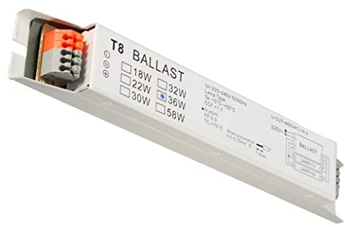 Balasto electrónico 2 x 36 W de amplio voltaje, luz fluorescente de arranque instantáneo, lámpara de ahorro de energía, herramienta de bricolaje