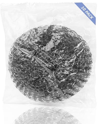 Esponja de limpieza de lana de acero, 10 unidades, esponja de acero, estropajo de acero inoxidable para arañazos difíciles de limpiar, estropajos de lana de acero, como cocinas, ollas, campanas