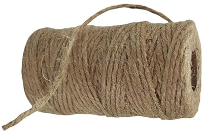 Ovillo de Hilo de Yute, Madeja de Cuerda, Rollo de Cuerda Fina, Rollo de Cordel, Hilo Natural de Yute para Atar o Tejer, (3 mm x 50M)