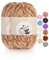 Aeelike 200g Chenille Garn zum Stricken, Weich Chunky Chenille Fluffy Yarn, Flauschige Samt Velvet Chenille Wolle zum Häkeln, Warme Plüschwolle für Mützen, Schals, Decken, Hell Khaki