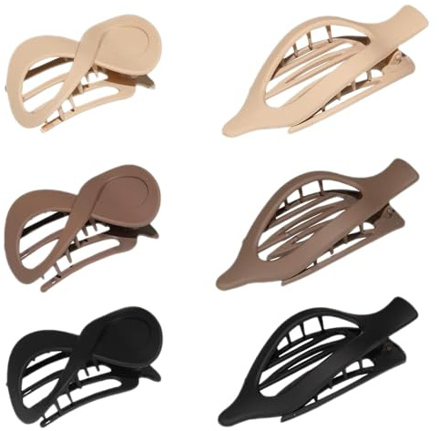 Pinzas planas para garras de pelo plano, 6 horquillas horizontales no deslizantes, pinzas de plátano, pinzas vintage cómodas, accesorios para la cabeza, accesorios para la familia, amigos,