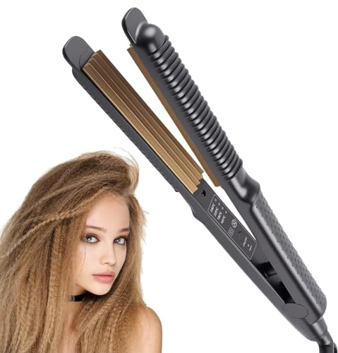 3 Teeth Crimping Iron for Women Hair Crimper PTC Rapid Heating Volumizing Hair Iron for Fluffy Hairstyle Long-Last Styling Waves