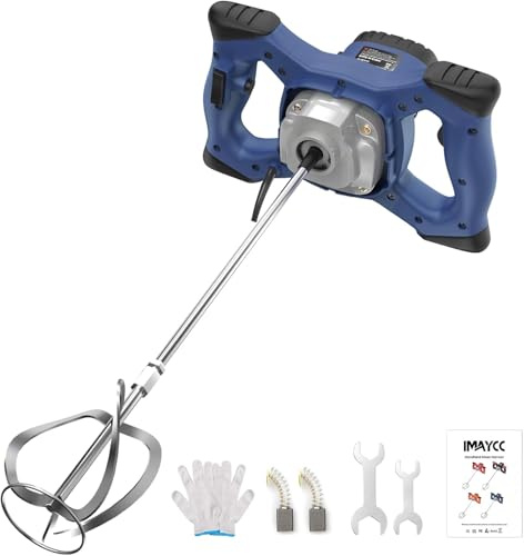 2100 W Malaxeur Mortier Colle Professionnel, Malaxeur Beton 220V, Melangeur Beton Avec 6 Vitesses, Betonniere Électrique Idéal Pour Mélanger les Aliments,le Plâtre,la Peinture,le Ciment