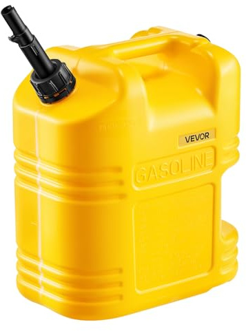 VEVOR Contenitore per Carburante 19 L, Serbatoio per Benzina con Beccuccio e Scala Trasparente, Portata Massima 0,25L/s, per la Maggior Parte di Auto, Moto, SUV, ATV, UTV, Giallo, 1 Confezione