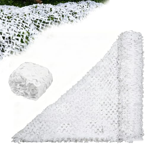 sofymoor Filet Camouflage,Filet De Chasse à Double Camouflage,Adapté à La Chasse,Au Camping en Plein Air, Aux Paysages Forestiers,Aux Auvents De Terrasse, à La Décoration De Fêtes,Etc (Blanc, 3 * 6M)