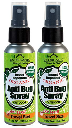 US Organic Mosquito Repellent Anti Bug Outdoor Pump Sprays, USDA Certification, Cruelty Free, Proven Results by Lab Testing, Deet-Free (2 oz - Value 2 Pack)