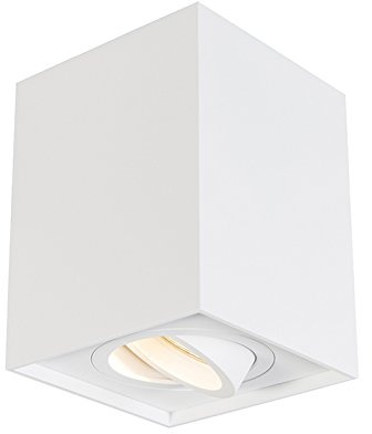 Qazqa Verstellbarer Deckenstrahler, Deckenspot - Quadro - Weiß, max. 50W, Geeignet für LED, 9.5cm, Würfel, Ideal als Wohnzimmerlampe, Küche lampe und