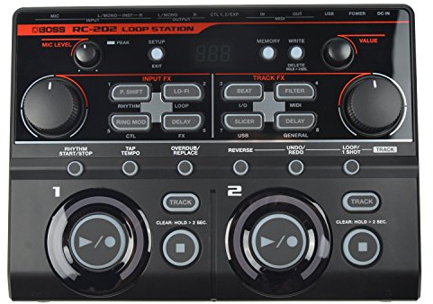 BOSS RC-202 Loop Station | Fingertip-Looper für progressive Musiker und Produzenten | Zwei Stereo-Tracks | 64 Phrasen-Speicher | USB Audio/MIDI Interface