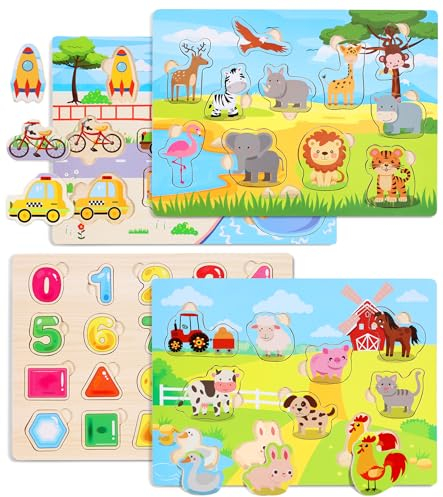 Gontence Puzzle Legno Bambini 2 3 - Giochi Bambini 2 3 Anni - Giochi Montessori 1 Anno - Giochi in Legno - Giochi Educativi 2 3 Anni - Giochi Bambina