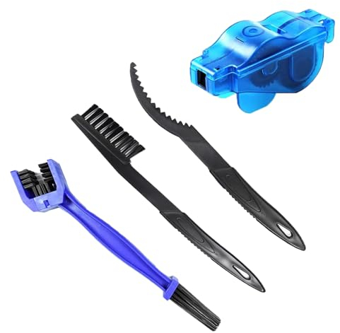 Fahrrad Kette Reinigung Kit 4 Stück, Ketten Reinigungsbürste, Fahrrad Reinigung Waschbürste, Fahrrad Kette Reiniger Werkzeug, Kettenbürste Fahrrad, für alle Arten von Fahrrädern