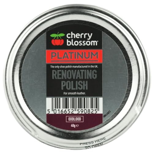 DTD QUALITY MATTERS Cherry Blossom Footwear Renovating Polish, Leather Shoe Care, Restores Faded Leather, Cleans, Conditions, High Shine Finish, 40g (OXBLOOD)