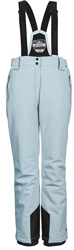 killtec Femme Pantalon de Ski/Fonctionnel avec Bretelles Amovibles, Protection des Bords et Jupe Pare-Neige KSW 249 WMN Ski PNTS_ERIELLE, Hell Eisblau, 48, 43428-000