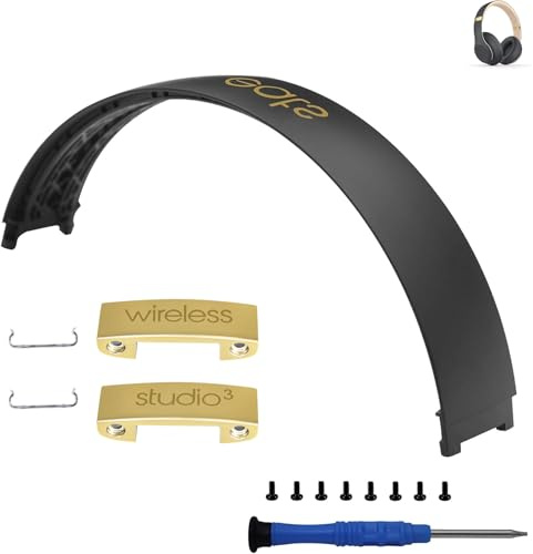 Studio 3 Replacement Headband & Hinge Replacement for Beats Studio3 Headphone,Durable Parts Accessories Repair Kit Set(Gray Gold)