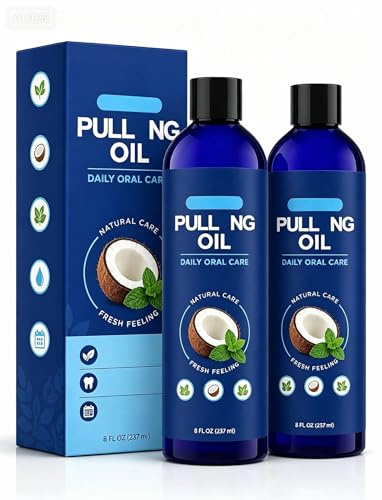 Aceite de enjuague bucal blanqueador, enjuague bucal a base de aceite de coco para el cuidado bucal diario, ayuda a mantener un aliento fresco, alternativa suave al enjuague bucal a base de aceite, 23