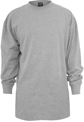 Urban Classics Homme Tall T Shirts Manches Longues Col Rond Uni Non Imprimé Grande Taille Long Coton, Gris (Grey 00111), 3Xl