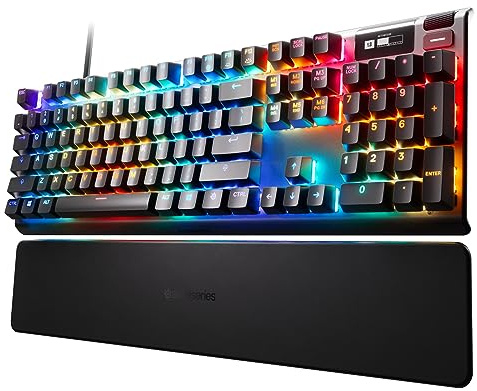 SteelSeries Apex Pro HyperMagnetic Gaming-Tastatur – Die schnellste Tastatur der Welt – Anpassbares Ansprechverhalten – OLED-Bildschirm – RGB – USB-Passthrough – Nordisch Tastatur (QWERTY)