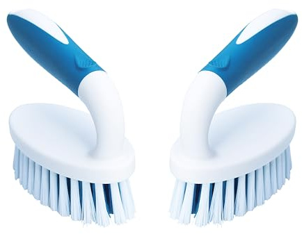 PHYEX Scrub Brush, 2 Pack Household Cleaning Brushes with Stiff Bristles, Scrubbing Brush for Carpet, Shower, Bathtub, Kitchen, Pool Tile, Bathroom Scrubber