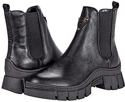 GUESS Women's Hestia Ankle Boot, Black 002, 8