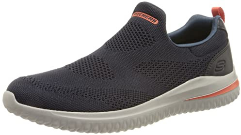 Skechers Men's Delson 3.0 Sneaker, Navy Knit Synthetic, 10.5 UK