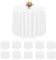 Lot de 10 nappes rondes jetables en plastique de qualité supérieure - 213,4 cm - En PEVA - Résistantes à l'eau pour barbecue, fête, mariage, extérieur (blanches)